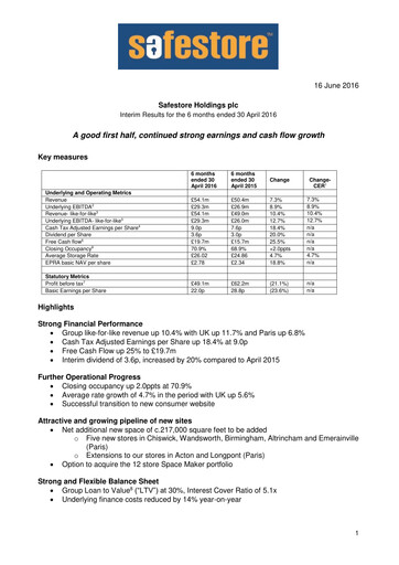 Miniature Safestore Rapport semestriel 2016-h1