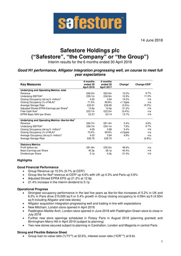 Miniature Safestore Rapport semestriel 2018-h1