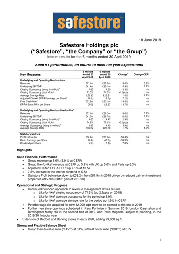 Miniature Safestore Rapport semestriel 2019-h1