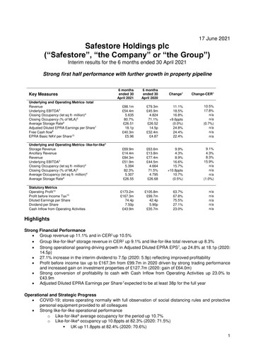 Miniature Safestore Rapport semestriel 2021-h1