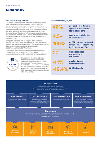 Miniature Safestore Rapport de durabilité 2022