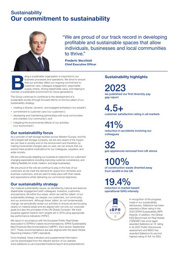 Miniature Safestore Rapport de durabilité 2023