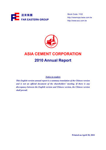 Thumbnail Asia Cement Annual Report 2010
