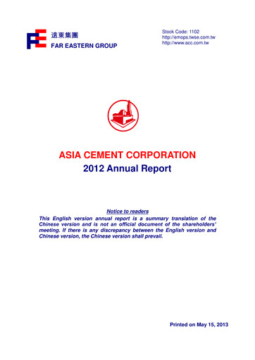 Thumbnail Asia Cement Annual Report 2012