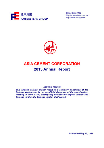 Thumbnail Asia Cement Annual Report 2013