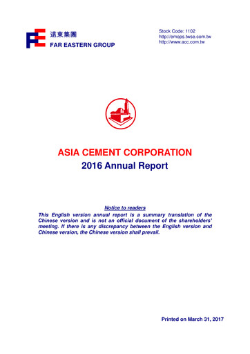 Thumbnail Asia Cement Annual Report 2016