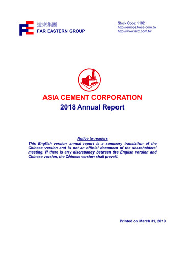 Thumbnail Asia Cement Annual Report 2018
