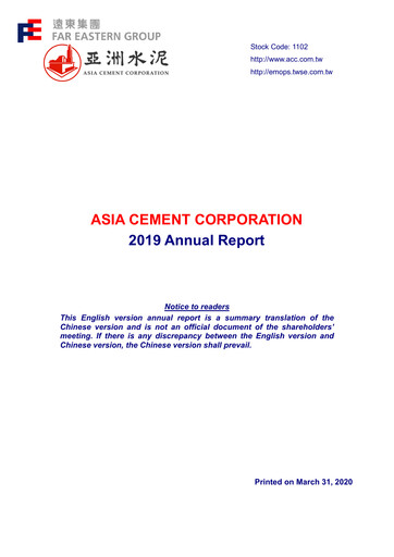 Thumbnail Asia Cement Annual Report 2019