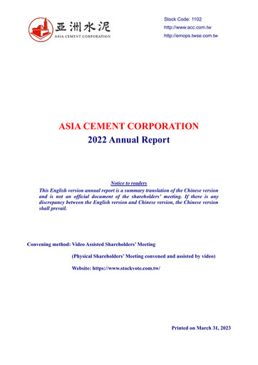 Thumbnail Asia Cement Annual Report 2022