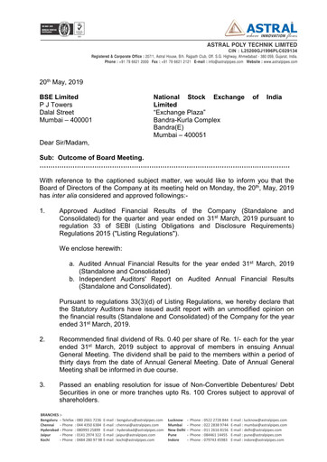 Thumbnail Astral Poly Technik
 Financial Statement 2018-2019
