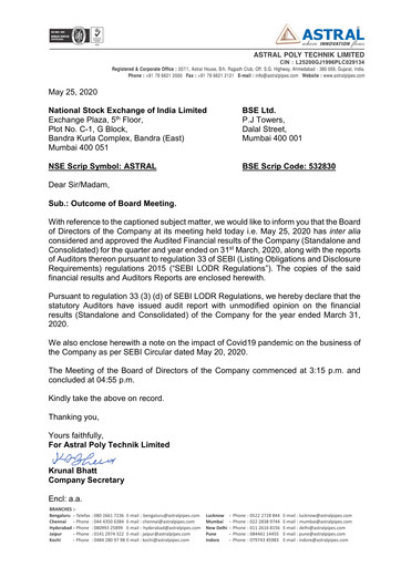 Thumbnail Astral Poly Technik
 Financial Statement 2019-2020