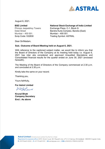 Thumbnail Astral Poly Technik
 Quarterly Report 2021-q1