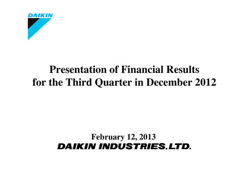 Thumbnail Daikin Quarterly Report 2012-q3