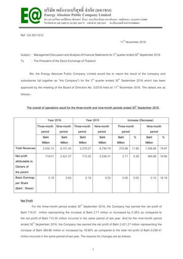 Thumbnail Energy Absolute Quarterly Report 2016-q3