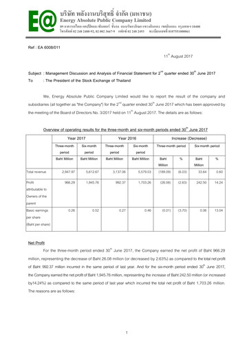 Thumbnail Energy Absolute Quarterly Report 2017-q2