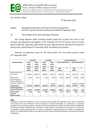 Thumbnail Energy Absolute Quarterly Report 2019-q3