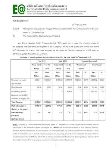 Thumbnail Energy Absolute Quarterly Report 2019-q4