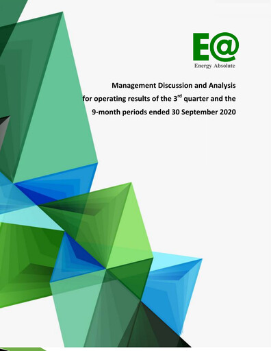 Thumbnail Energy Absolute Quarterly Report 2020-q3
