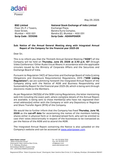 Thumbnail Adani Power Annual Report 2025-2026