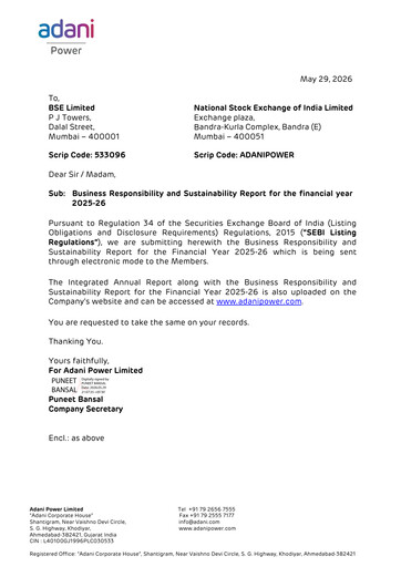 Thumbnail Adani Power ESG Report 2025-2026
