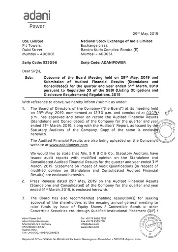 Thumbnail Adani Power Quarterly Report 2018-q4