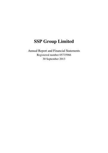 Miniature SSP Group Rapport annuel 2013