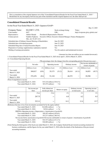 Thumbnail Glory Ltd. Financial Statement fy2025