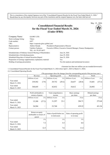 Thumbnail Glory Ltd. Financial Statement fy2026