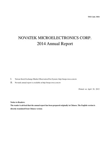 Thumbnail Novatek Microelectronics Annual Report 2014