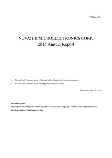 Thumbnail Novatek Microelectronics Annual Report 2015