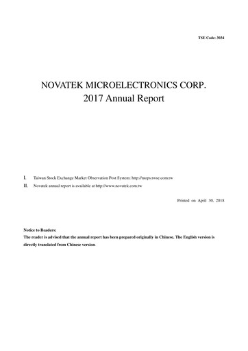 Thumbnail Novatek Microelectronics Annual Report 2017