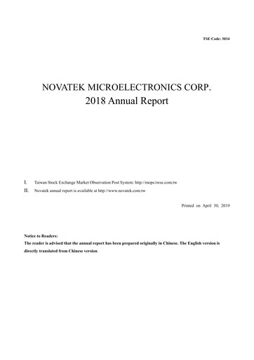 Thumbnail Novatek Microelectronics Annual Report 2018