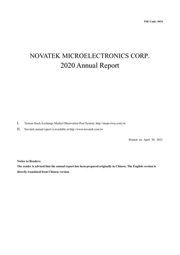 Thumbnail Novatek Microelectronics Annual Report 2020