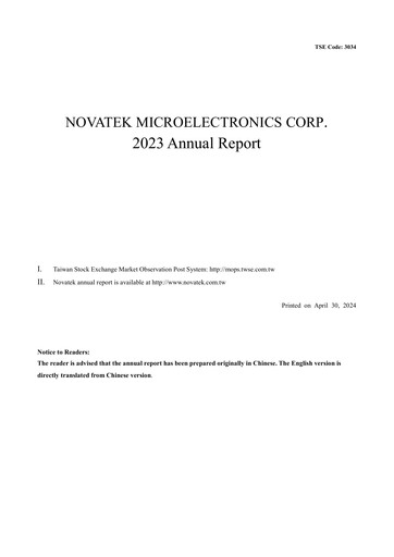 Thumbnail Novatek Microelectronics Annual Report 2023