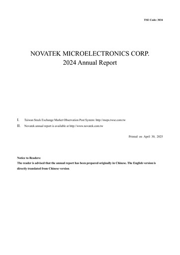 Thumbnail Novatek Microelectronics Annual Report 2024