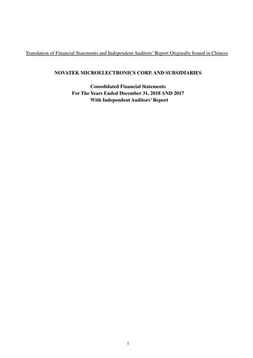 Thumbnail Novatek Microelectronics Financial Statement 2018