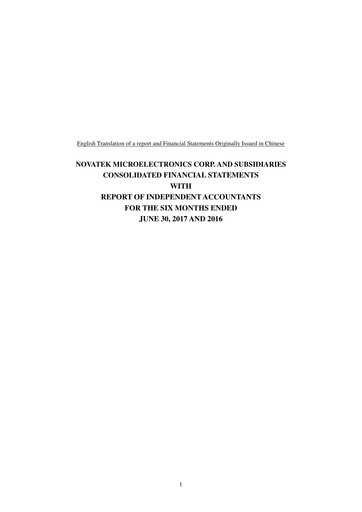 Thumbnail Novatek Microelectronics Half-year Report 2017-h1