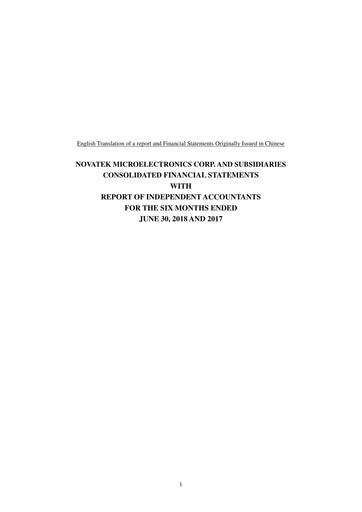 Thumbnail Novatek Microelectronics Half-year Report 2018-h1