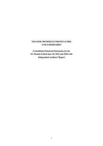 Thumbnail Novatek Microelectronics Half-year Report 2021-h1