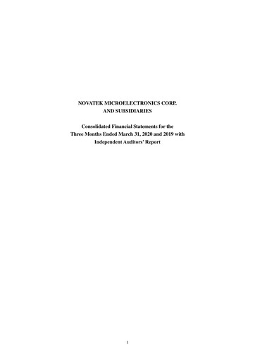 Thumbnail Novatek Microelectronics Quarterly Report 2020-q1