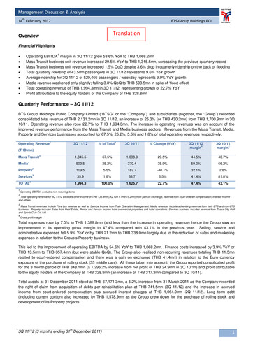 Thumbnail BTS Group Quarterly Report 2011-q3
