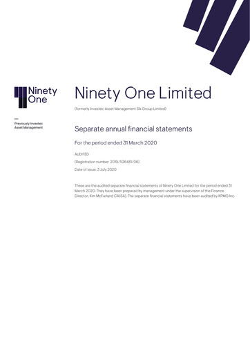 Thumbnail Ninety One Group Financial Statement fy2020