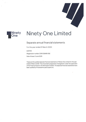 Thumbnail Ninety One Group Financial Statement fy2025