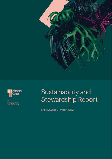Thumbnail Ninety One Group Sustainability Report 2022