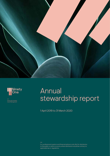 Thumbnail Ninety One Group Sustainability Report fy2020