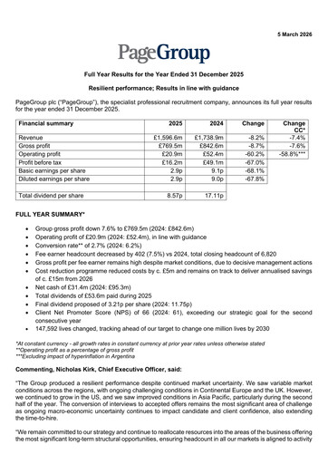 Thumbnail PageGroup Financial Report 2025