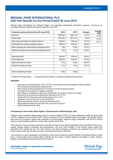 Thumbnail PageGroup Half-year Report 2012-h1