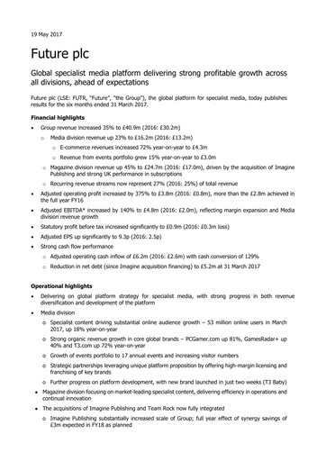 Thumbnail Future plc Half-year Report 2017
