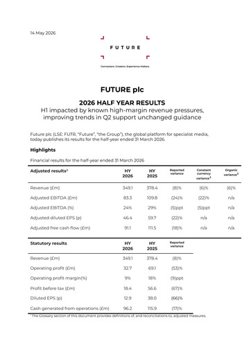 Thumbnail Future plc Half-year Report 2026