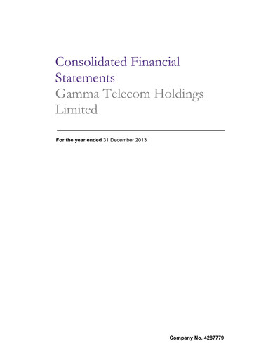 Thumbnail Gamma Communications Financial Statement 2013